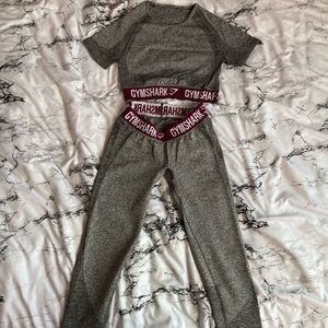 Grey purple gymshark set